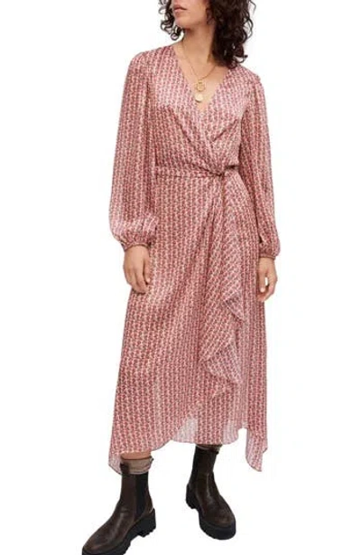 Maje Rolivate Long Sleeve Dress In Pink