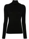 Maje Roll-neck Jersey In Black