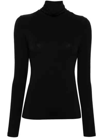 Maje Roll-neck Jersey In Black