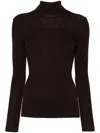 Maje Wool-silk Sweater In Brown