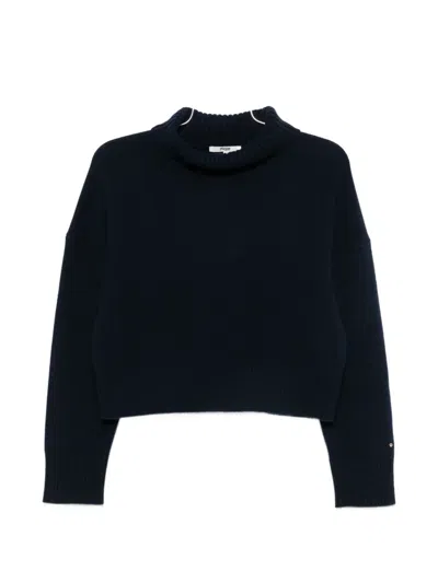 Maje Roll-neck Knitted Sweater In Black