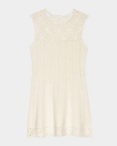 Maje Romyna Floral Crochet Mini Dress