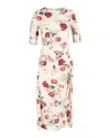 Maje Rondi Midi Dress In Floral Print Viscose In Multi