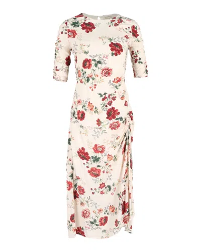 Maje Rondi Midi Dress In Floral Print Viscose In Multi