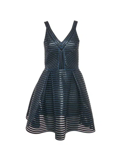 Pre-owned Maje Rosemount Mesh Dress In Blue