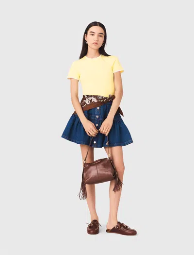 Maje Round Back Cut-out Sweater In Yellow