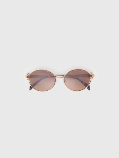 Maje Round Sunglasses In Gold