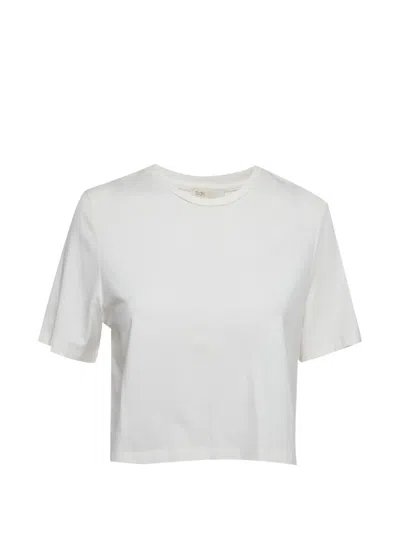 Pre-owned Maje Round-neck Cropped T-shirt In White