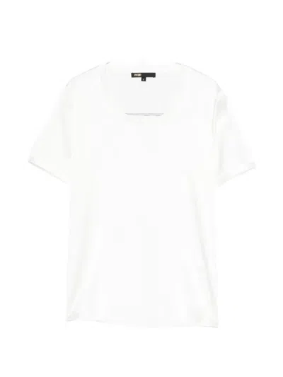 Maje Round-neck T-shirt In White