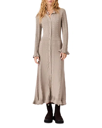 Maje Rourasy Textured Knit Maxi Dress In Multi