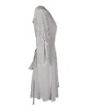 Maje Roxby Striped Mini Dress In White Cupro In White