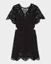 Maje Rozimalo Crochet Mini Dress In Black