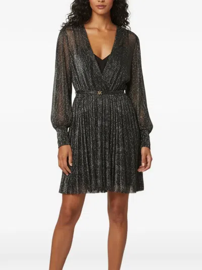 Pre-owned Maje Rubini Lamé Mini Dress In Black
