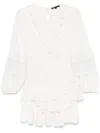 Maje Ruffle-detailing Mini Dress In White