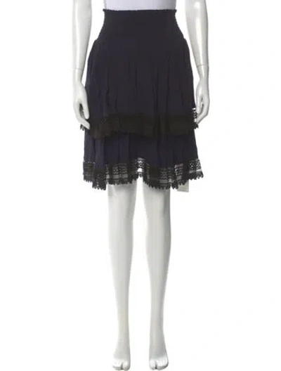 Pre-owned Maje Ruffle Embellishment Knee-length Skirt In Blue