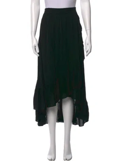 Pre-owned Maje Ruffle Embellishment Long Skirt In Black
