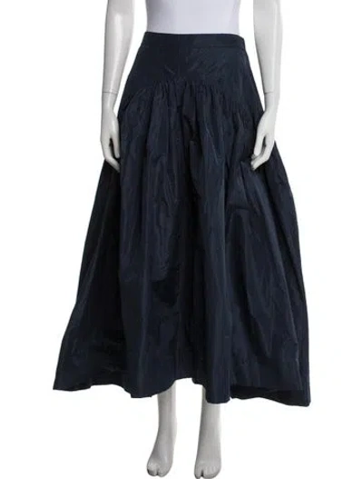 Pre-owned Maje Ruffle Embellishment Long Skirt In Blue