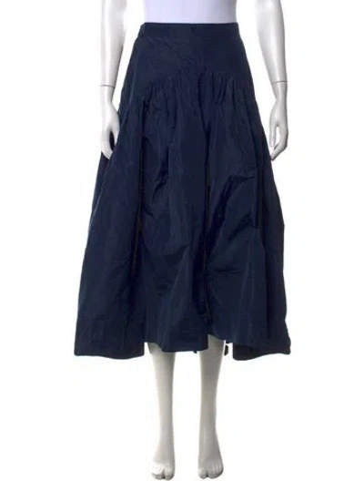 Pre-owned Maje Ruffle Embellishment Long Skirt In Blue