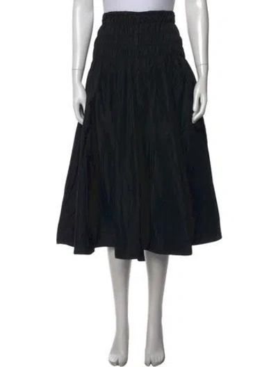 Pre-owned Maje Ruffle Embellishment Midi Length Skirt In Black