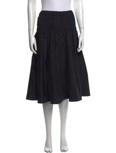 Pre-owned Maje Ruffle Embellishment Midi Length Skirt In Black