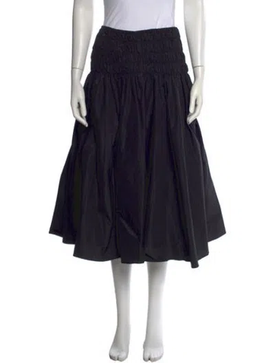 Pre-owned Maje Ruffle Embellishment Midi Length Skirt In Black