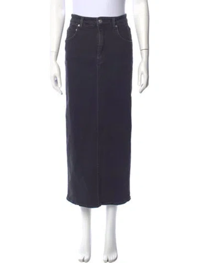 Pre-owned Maje Ruffle Embellishment Midi Length Skirt In Blue