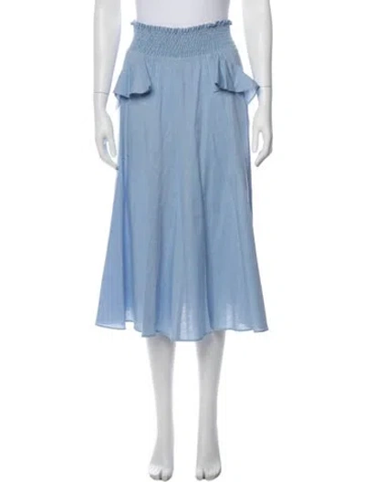 Pre-owned Maje Ruffle Embellishment Midi Length Skirt In Blue