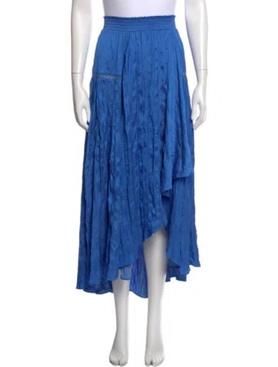 Pre-owned Maje Ruffle Embellishment Midi Length Skirt In Blue
