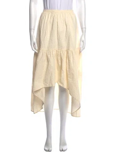 Pre-owned Maje Ruffle Embellishment Midi Length Skirt In Neutral