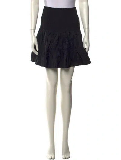 Pre-owned Maje Ruffle Embellishment Mini Skirt In Black