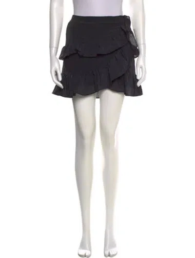 Pre-owned Maje Ruffle Embellishment Mini Skirt In Black