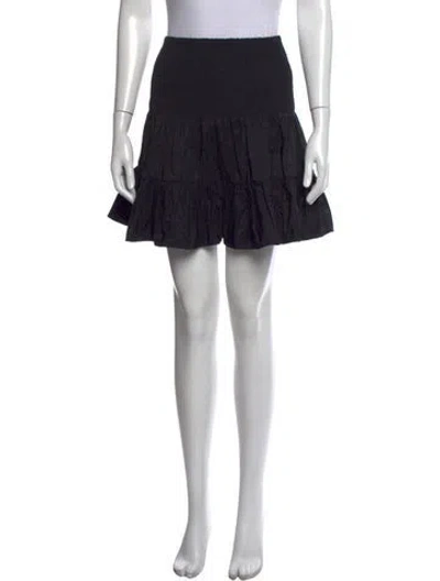Pre-owned Maje Ruffle Embellishment Mini Skirt In Black