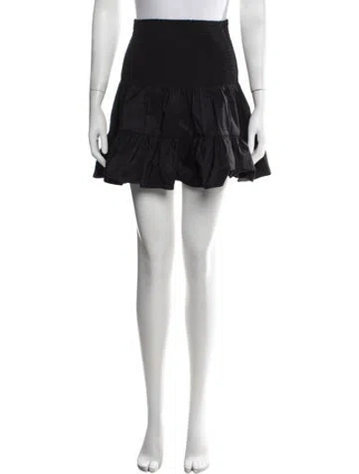 Pre-owned Maje Ruffle Embellishment Mini Skirt In Black