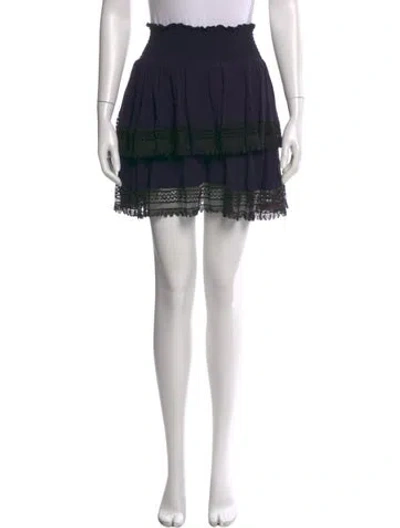Pre-owned Maje Ruffle Embellishment Mini Skirt In Blue
