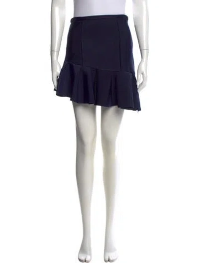 Pre-owned Maje Ruffle Embellishment Mini Skirt In Blue