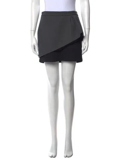 Pre-owned Maje Ruffle Embellishment Mini Skirt In Gray
