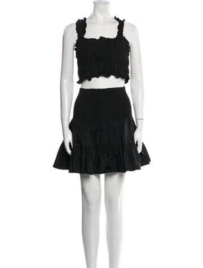 Pre-owned Maje Ruffle Embellishment Skirt Set W/ Tags In Black