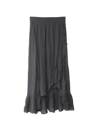 Pre-owned Maje Ruffle Skirt In Black