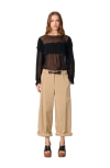 Maje Ruffled Chiffon Top In Black