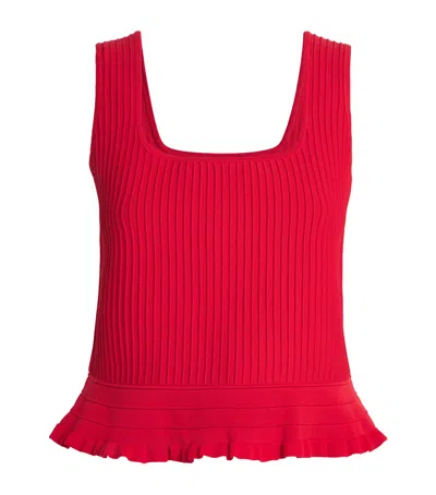 Maje Ruffled Crop Top In Red