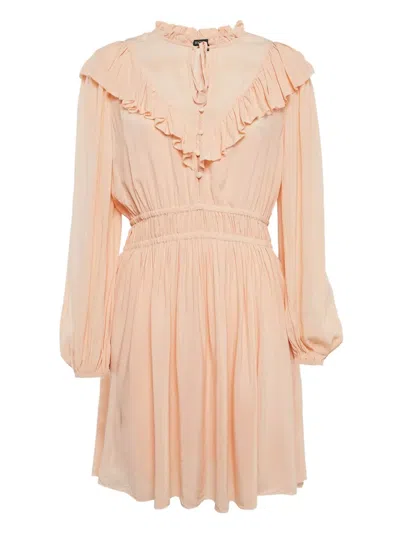 Pre-owned Maje Ruffled Neckline Mini Dress