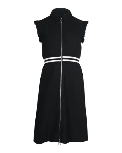 Maje Ruffled Sleeve Mini Dress In Black Polyester