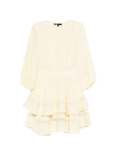 Maje Ruffled Tiered Mini Dress In Yellow