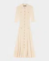 Maje Sequin Embellished Knit Midi Dress In Beige