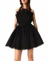 Maje Rulle Pleated Tulle Bustier Dress In Black