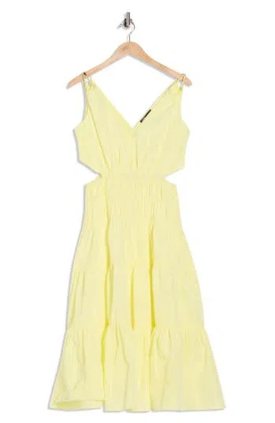 Maje Runnala Tiered Dress In Yellow