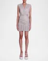 Maje Womens Or Runnygo Metallic Woven Mini Dress In Gold Silver