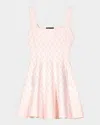 Maje Patterned-jacquard Mini Dress In Pale Pink