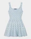 Maje Russel Wave Knit Mini Dress In Blue