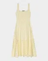 Maje Crocheted Embellished Midi Dress In Yellow